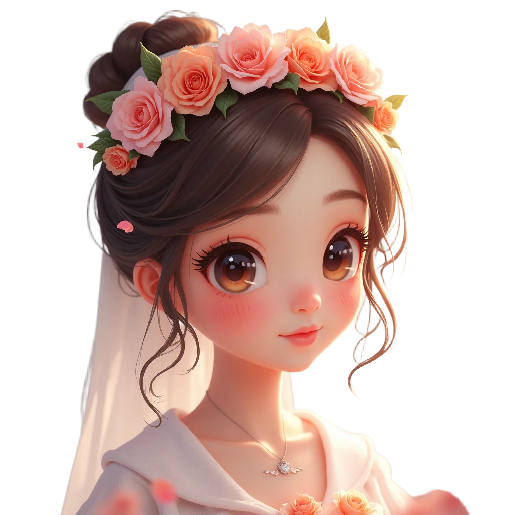 Elegant Bride with Floral Crown